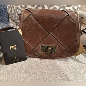 Frye Tan Leather Patchwork Crossbody Bag